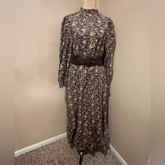 NWT Universal Threads ruffle hi neck balloon Long sleeve floral maxi, size M - Picture 5 of 13